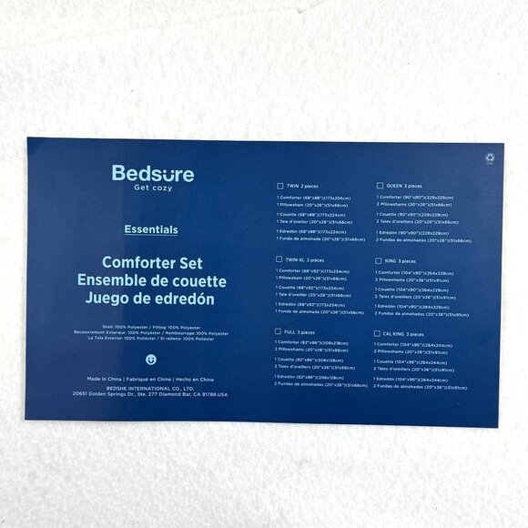 Bedsure Essentials Gray 1-Comforter & 2-Pillowshams Set Full Size 3pcs - Picture 9 of 11